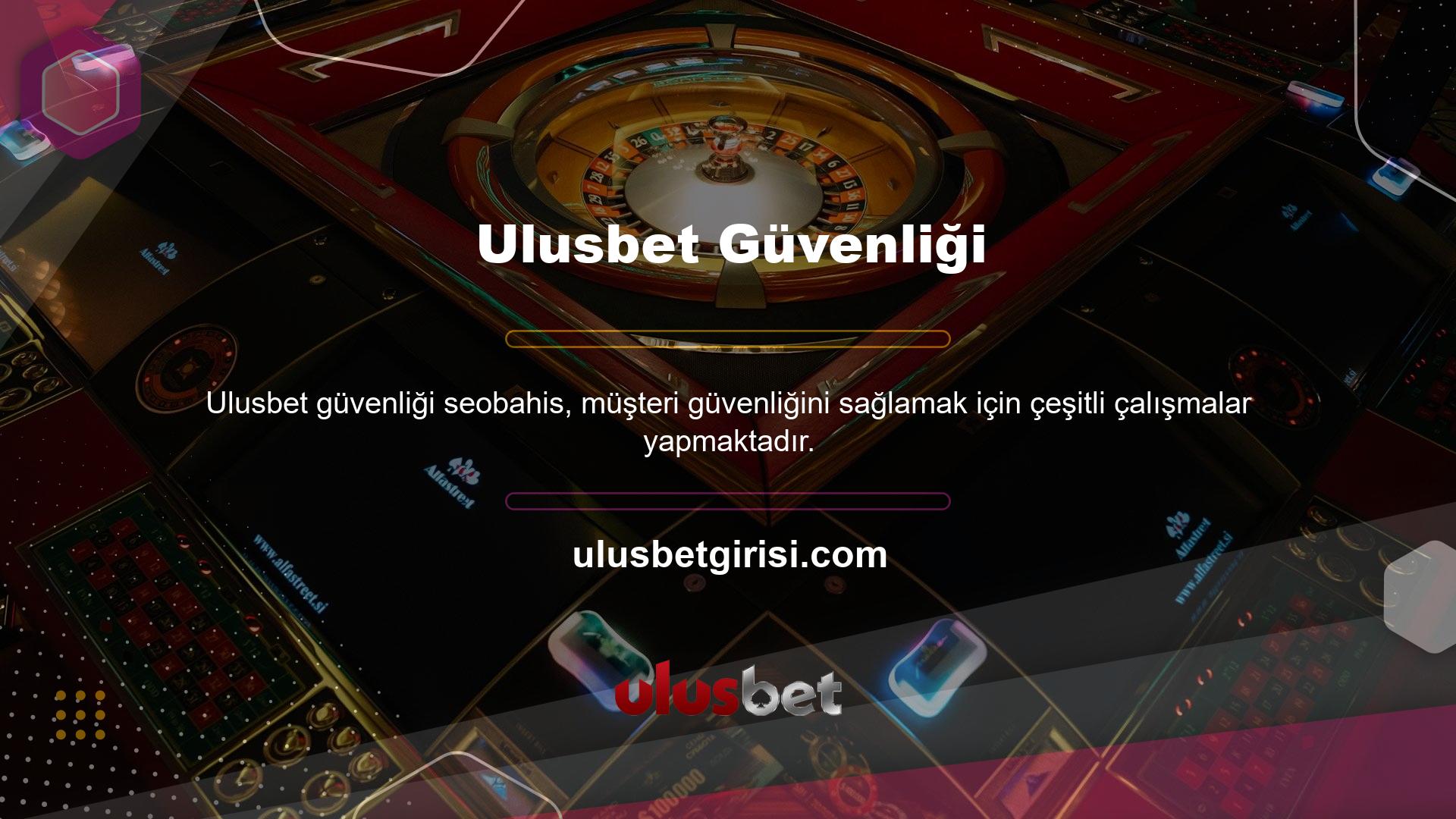 Ulusbet sitesi lisanslı bir bahis sitesi olduğundan, haklarınız yasalara karşı korunur ve işlemlerinizi sorunsuz bir şekilde gerçekleştirmesine izin verilir